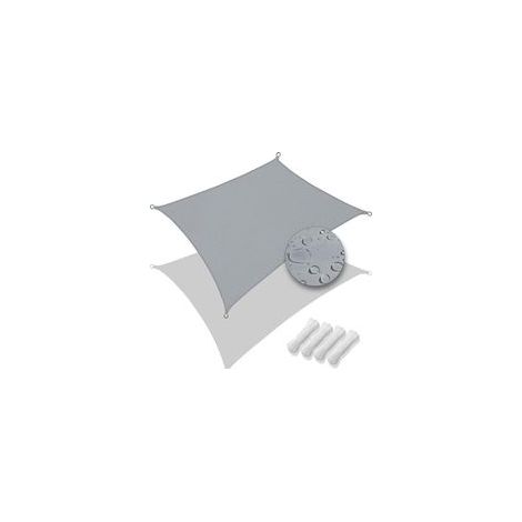 Voile d'ombrage Rectangulaire Imperméable Protection UV 95% en Polyester Résistant et Respirant pour Jardin Terrasse avec Corde 3x2m Gris (1/5)