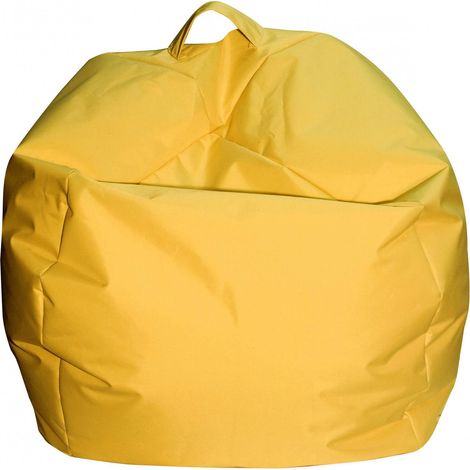 Talamo Italia - Pouf Ascia, Poltrona multiuso, Poltroncina sacco, Pouf poggiapiedi, Made in Italy, 65x65 h50 cm, Giallo (1/3)