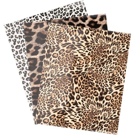 Films Thermocollants Léopard en Pu Style Délicat Lot de 3 Adhérence pour Vêtements et Coussins pour Décoration DIY Plusieurs styles Plusieurs styles (1/5)