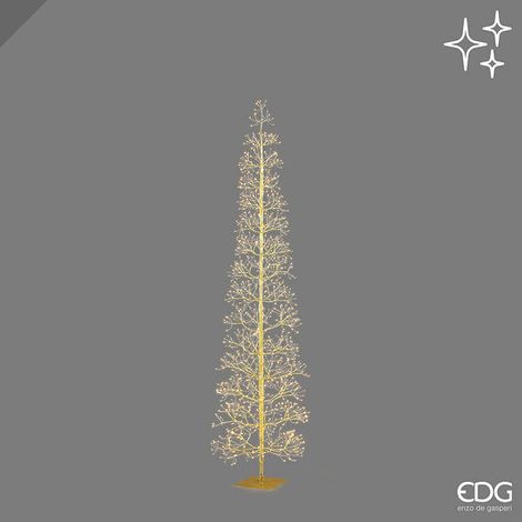 EDG Enzo De Gasperi Albero di Natale Faggio Slim 1080 LED H180 cm Oro – Albero Natalizio Luminoso (1/3)