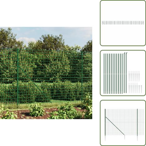 Maschendrahtzaun mit Bodenhülsen Grün 1,4x25 m - Maschendrahtzaun - Gartenzaun - Sicherheitszaun - Hundezaun - Viehzäune (1/5)