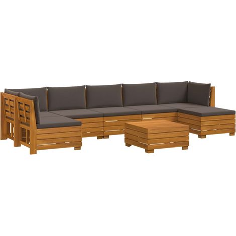 Maison Exclusive - Outdoor-Sofagarnitur mit Kissen 8 Stück Braun