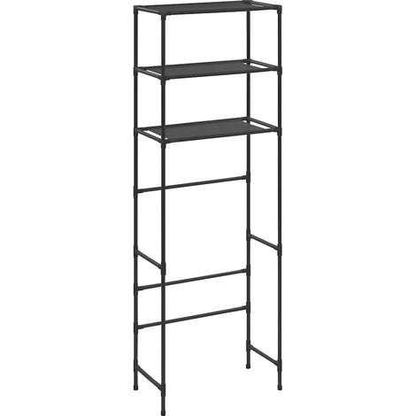 Maison Exclusive - Scaffale per Bagno con 3 Ripiani Nero 53x28x169 cm (1/5)