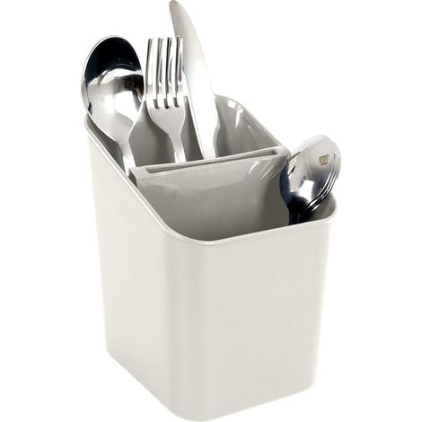 Escurridor de cubiertos, cuchillos y utensilios de cocina, color gris