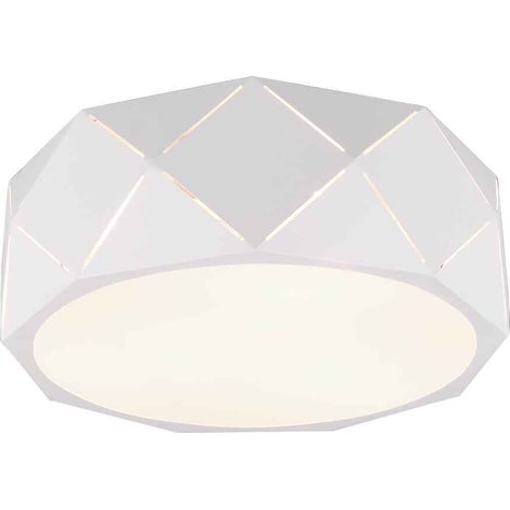 ZANDOR PLAFONIERA METALLO BIANCO CON TAGLI LASER E DIFFUSORE D. 40 CM (1/3)