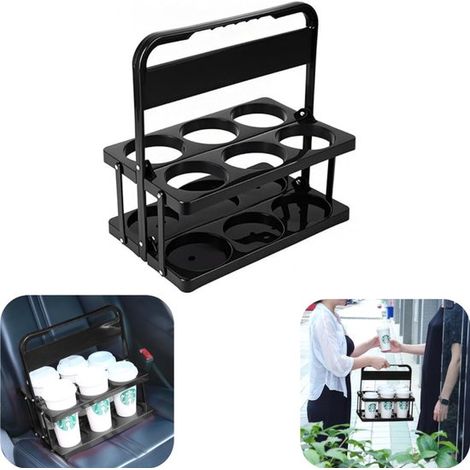 Rack de rangement pour boissons 27,2 x 33 cm - porte-bouteilles pliable, noir (1/5)