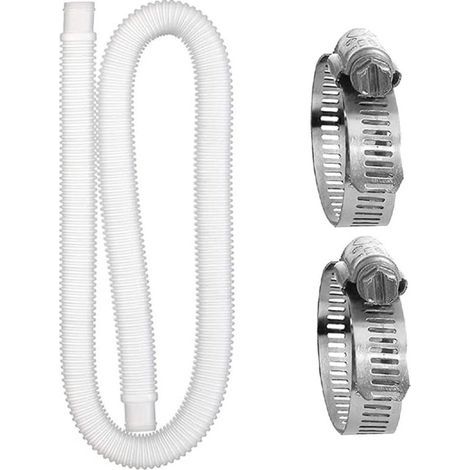 Tuyau de Piscine Tuyau de Rechange pour Piscine Tuyau pour Pompe de Piscine avec Pinces Tuyau d'eau Flexible 1.5m / 32mm Accessoires pour Pompes de Piscine Hors Sol (1/4)