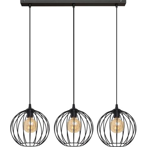 Helam MERCURE Plafonnier Barre Droite Noir 70cm