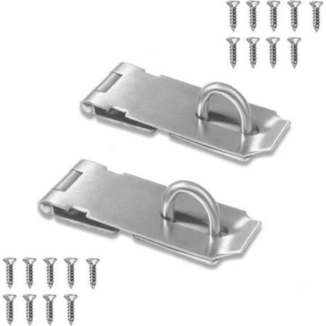 Loquet De Sécurité - 2 Pièces - Acier Inoxydable - 12,7 Cm - Finition Brossée - Pour Portes Extérieures Et Intérieures (1/5)