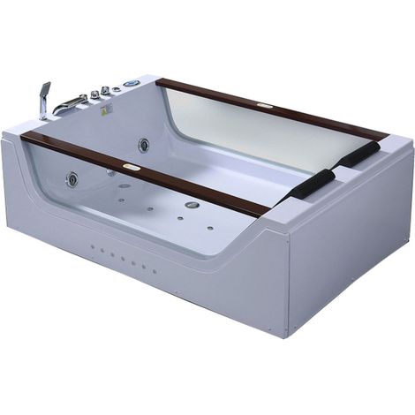 Bagno Italia Vasca da bagno idromassaggio rettangolare 180x120cm 2 posti 18 getti vetri laterali (1/3)
