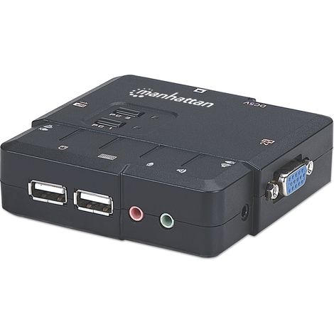 MANHATTAN KVM Switch 2 porte USB/Audio black (1/5)