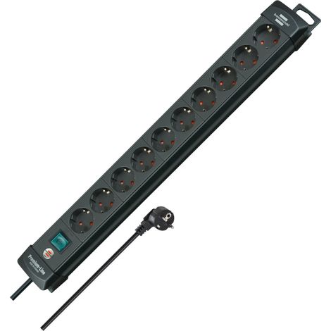 Brennenstuhl 1951100100 Steckdosenleiste mit Schalter 10fach Schwarz Schutzkontakt 1 St.