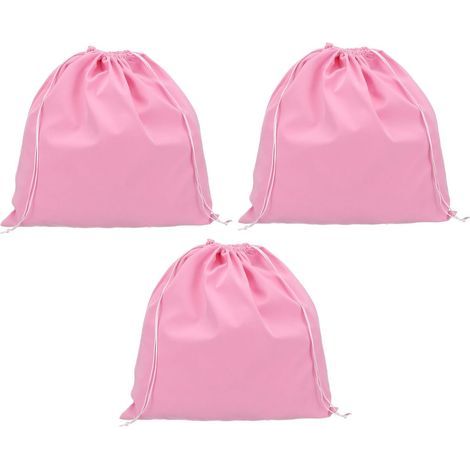 Grands Sacs en Velours avec Cordons de Serrage, Lot de 3 Sacs de 14 x 14 pouces pour Sèche-Cheveux, Sac de Rangement pour Hôtel pour Voyager, Rose (1/5)