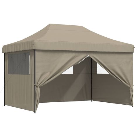 Party Tent Folding Taupe 279 x 410 x 315 cm Oxford Fabric vidaXL