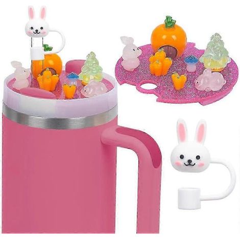 Accessoires compatibles avec les couvercles de tasses Stanley : breloques et capuchon de paille en silicone, compatibles avec les gobelets, modèle 2, 89 cl (30 oz). (1/5)