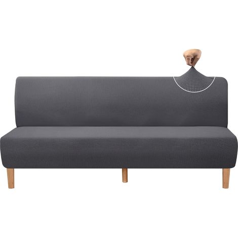 Super soft armless futon sofa cover for dogs and cats - Non-slip - Armless - For the living room - Furniture protection (futon, grey) (1/5)