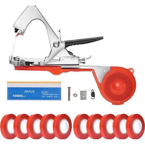Machine à Taper Nouer Branches 12 Pack - Outil de Jardinage pour Attaches Plantes, Fixation Raisins, Framboises, Tomates et Légumes de Vigne - Idéal pour Presse Motte pour Semis et Tuteur Tomate (1/4)