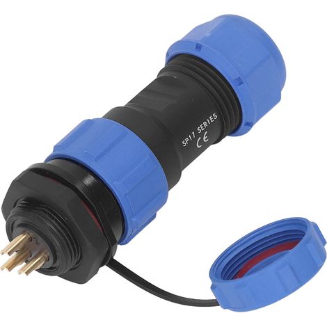Connecteur aviation étanche IP68 prise et embase 3 broches 3 trous adaptateur courant SP17 livraison 1 mâle 1 femelle (1/5)