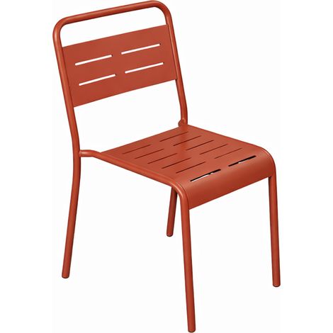 Set aus 6 stapelbaren Terrakotta-Gartenstühlen BERGAME