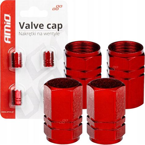 ALUMINIUM RAD VENTILKAPPEN MUTTERN ROTE RÄDER FELGENKAPPEN