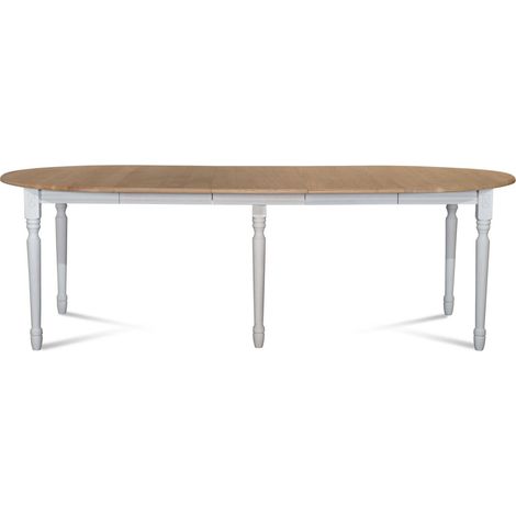 Table ronde 6 pieds tournés D115 + 3 rallonges bois - VICTORIA (1/5)
