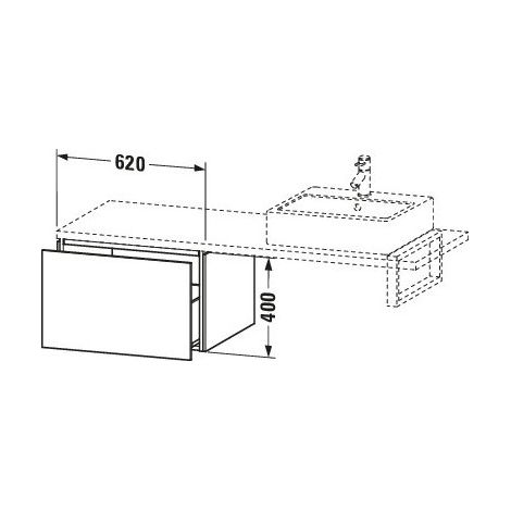 Duravit LC583305555 LC Meuble sous vasque f console 620x547x400 Blanc oeuf (1/2)