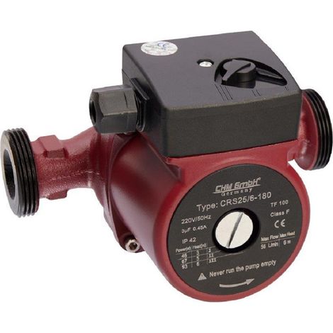 CHM – Pompe de circulation 25-60/180 – Débit max 56 L/min – Température de travail 2-110°C – Connexion 1,5 pouce AG