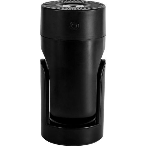 Mini-humidificateur à tête oscillante avec lumières colorées, brume fine silencieuse 2 niveaux, pour voiture bureau noir (1/5)