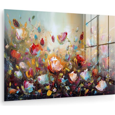 CUADRO DE METACRILATO Flores - Arte - Naturaleza - Pintura al óleo Pinturas 60x40 (1/5)