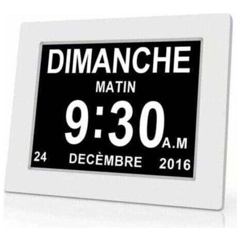Horloge calendrier numérique One Piece 7 pouces avec date et heure, horloge Alzheimer pour parents, rappel de médicaments pour grands-parents et enfants - Blanc - 20414324mm,INHHUB (1/4)