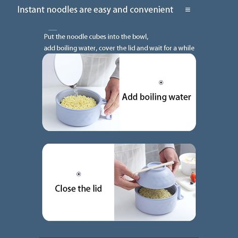 Set aus 6 mikrowellengeeigneten Ramen-Schüsseln aus Bambusfaser, Geschirrset mit Suppensieb, ideal für Kinder und Erwachsene, für die schnelle Zubereitung von Nudeln. (1/5)