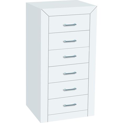 Chiffonnier Meuble de rangement en MDF et pin massif coloris blanc - Longueur 50 x Profondeur 40 x Hauteur 102 cm -PEGANE-