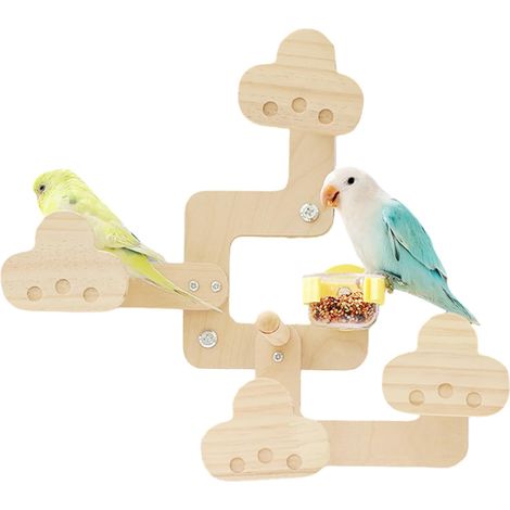 Support pour oiseaux pour l'intérieur - Jouet en bois avec gamelle pour (1/5)