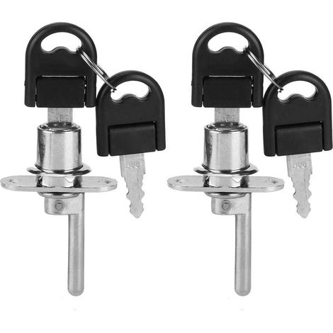 2pcs Serrure avec des clés clé boîte aux Lettres Serrure Serrure de sécurité de Bureau avec Deux clés cam tiroir de Verrouillage (19mm Argent) (1/5)