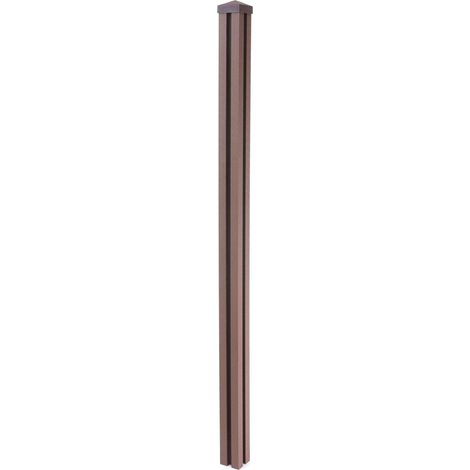 [JAMAIS UTILISÉ] Poteau en WPC pour clôture Sarthe en WPC, pilier, système de connexion 1,88, marron (1/5)