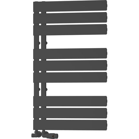 Reina Vada Designer Heated Towel Rail 870mm H x 500mm W - Anthracite (1/3)