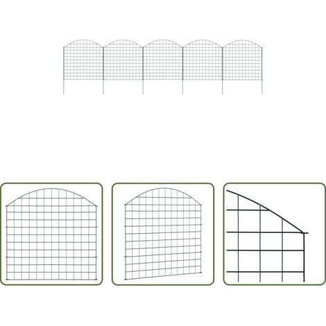 vidaXL Clôture pour piscine - Ensemble de clôture de jardin arquée 77,5x78,5 cm vert (1/5)