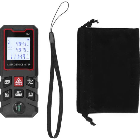 Télémètre laser 60 mètres avec niveau, outil de mesure intelligent pour surface et volume (1/5)