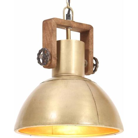 vidaXL Lámpara colgante industrial redonda 25 W latón 30 cm E27 (1/5)
