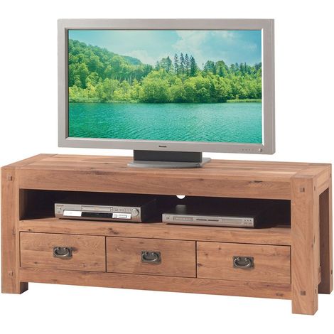 Commode en bois recyclé coloré blanchi 80cm LILA - 80x40x90 cm - Kayu Meuble (1/5)