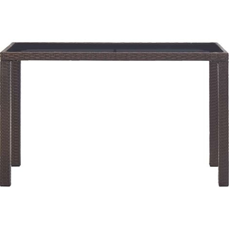 vidaXL Mesa de jardín de ratán sintético marrón 123x60x74 cm (1/2)
