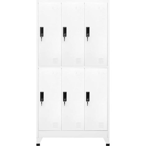 Maison Exclusive - Taquilla de acero blanco 90x45x180 cm (1/5)
