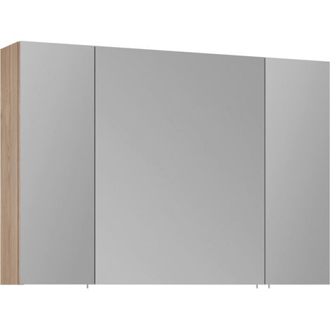 Mobile da bagno con specchio "Side 100" - 100 x 16 x 66 cm - Rovere (1/5)
