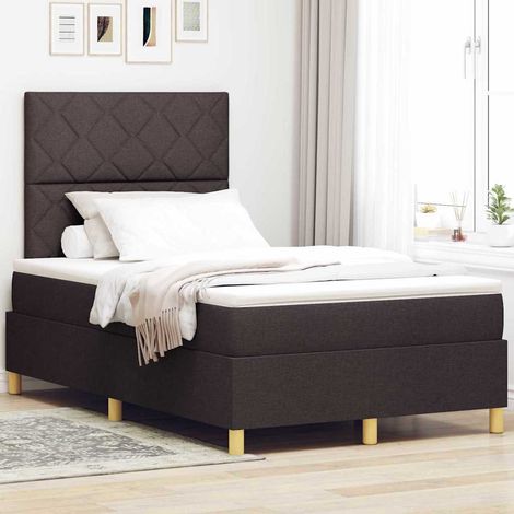 Boxspringbett mit Matratze Dunkelbraun 120 x 200 cm Stoff