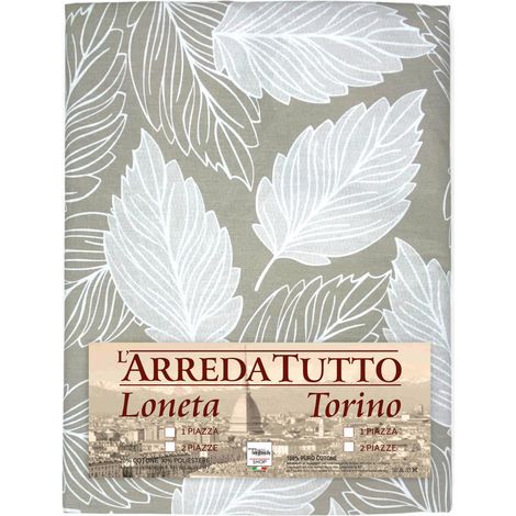 Housse de feuille beige – Grande écharpe en coton polyvalente – Couvre-lit, housse de canapé – Fabriqué en Italie 1 PLACE