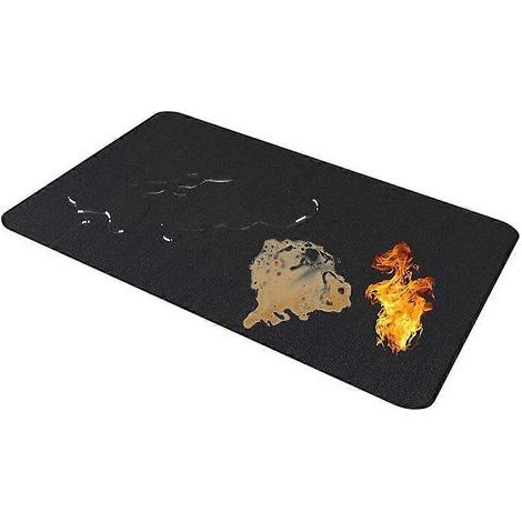 Tapis de cheminée ignifugé 165 x 91 cm, résistant à la chaleur, pour poêles à bois, foyers extérieurs ou barbecues, protège les sols. (1/5)