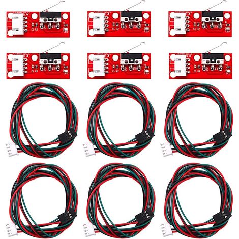 6 Pièces RAMPS 1.4 Interrupteur de Fin de Course Mécanique, Butées Mécaniques pour Imprimante 3D avec Câble, Compatible avec Mega 2560 RAMPS 1.4 (1/5)