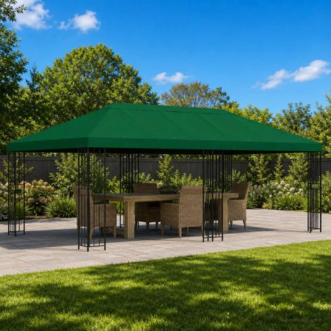 Teenpull – Pavillon mit Seitenwänden 6 x 3 m Grün Polyester und Stahl 190 (1/5)