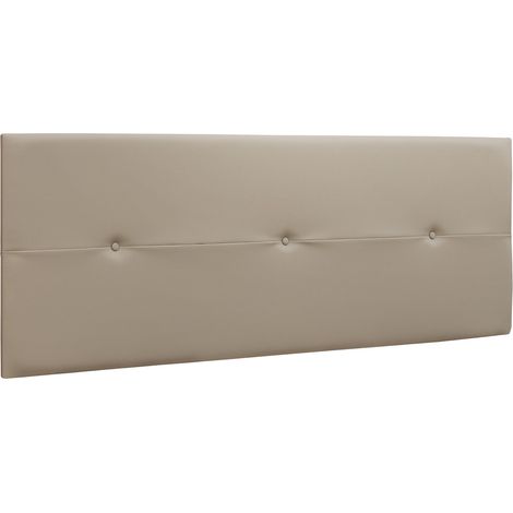 Cabezal acolchado tapizado en polipiel color visón.  Con 3 botones  (Ancho 160 cm/Alto 55 cm/Fondo 4 cm) (1/4)