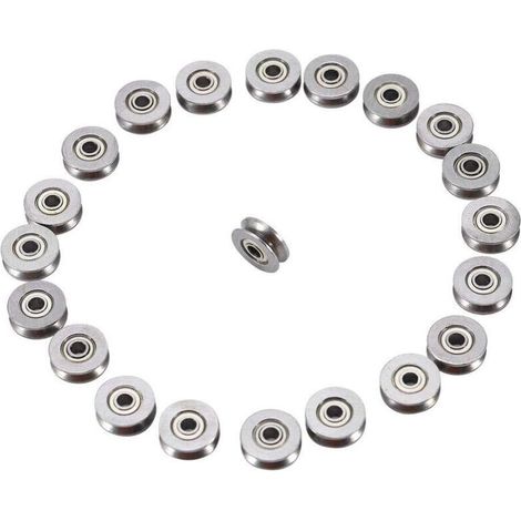 20 pezzi V623ZZ Cuscinetto a sfere per puleggia di guida in acciaio con scanalatura a V in miniatura 3x12x4mm per sistema di movimento lineare